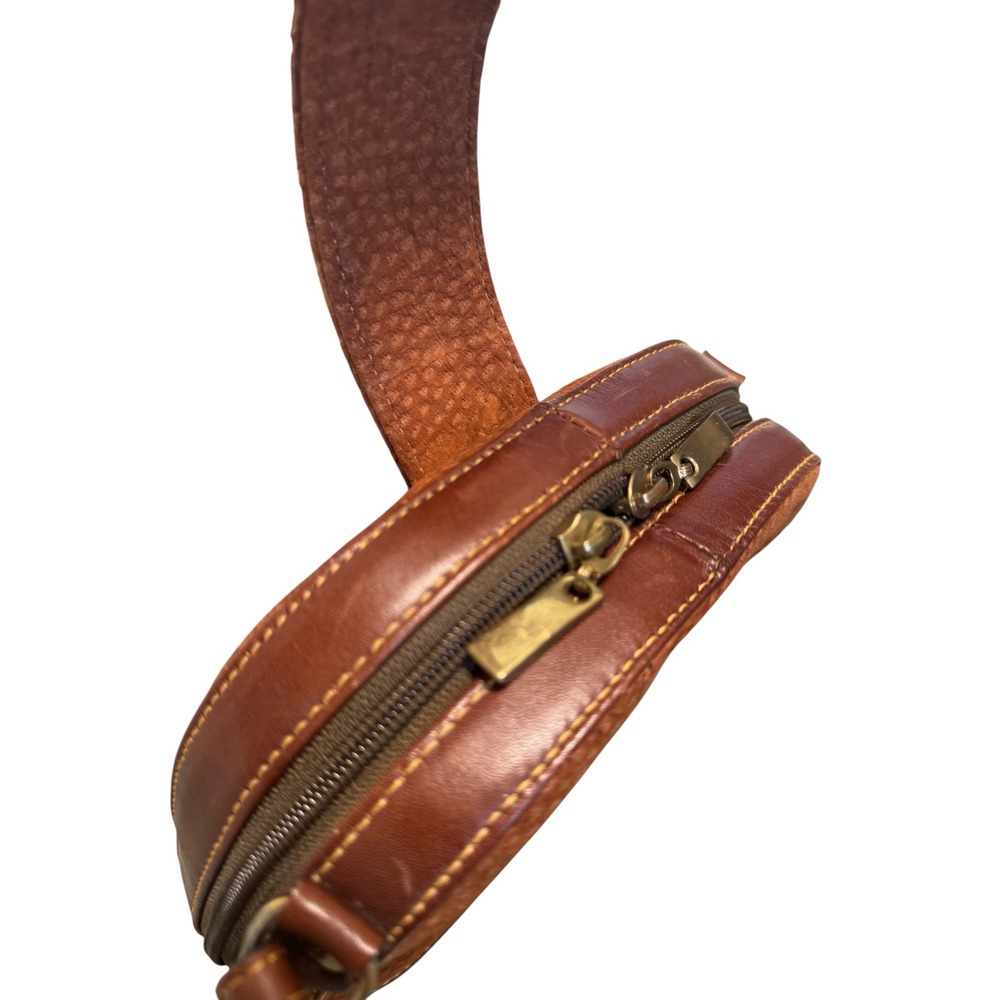 New Zafiro Argentina Brown Pebbled Leather Crossbody Bag Adjustable Strap - Picture 5 of 8
